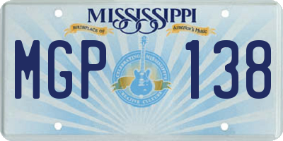MS license plate MGP138