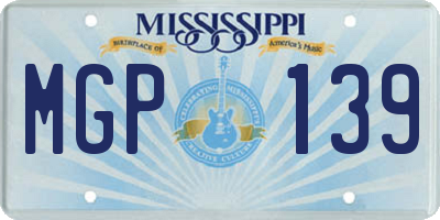MS license plate MGP139