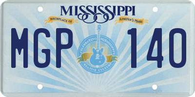 MS license plate MGP140