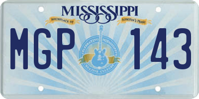 MS license plate MGP143