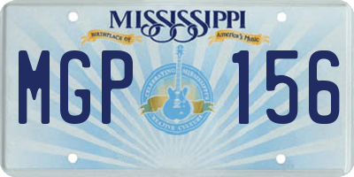 MS license plate MGP156