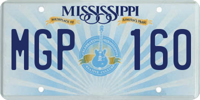 MS license plate MGP160