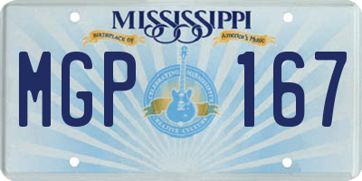 MS license plate MGP167