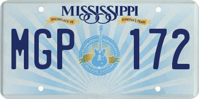MS license plate MGP172