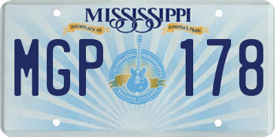 MS license plate MGP178