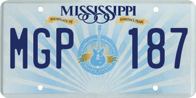 MS license plate MGP187