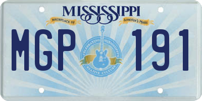 MS license plate MGP191