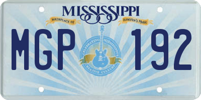 MS license plate MGP192