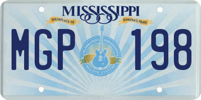 MS license plate MGP198