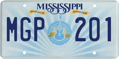 MS license plate MGP201