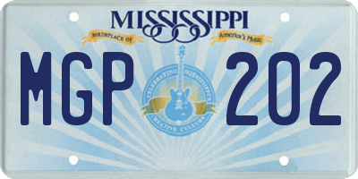 MS license plate MGP202