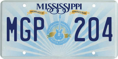 MS license plate MGP204