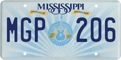 MS license plate MGP206