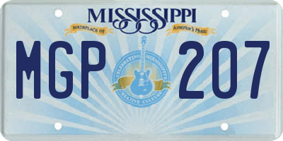 MS license plate MGP207