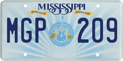 MS license plate MGP209