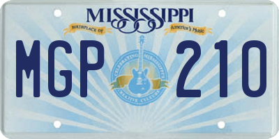 MS license plate MGP210