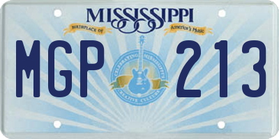 MS license plate MGP213