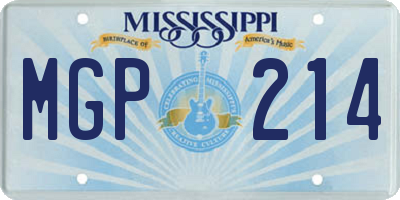 MS license plate MGP214