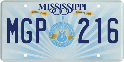 MS license plate MGP216