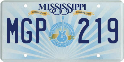 MS license plate MGP219