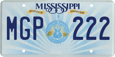 MS license plate MGP222