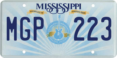 MS license plate MGP223