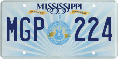 MS license plate MGP224