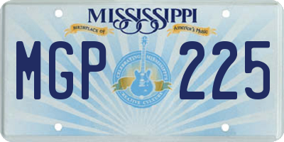MS license plate MGP225