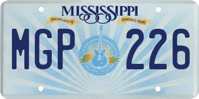 MS license plate MGP226