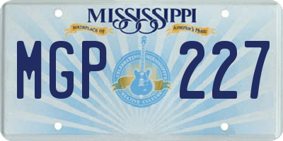 MS license plate MGP227