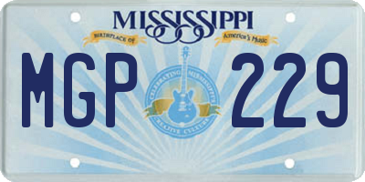 MS license plate MGP229