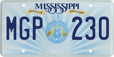 MS license plate MGP230