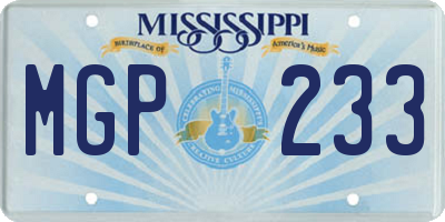 MS license plate MGP233