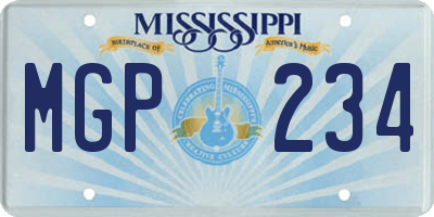 MS license plate MGP234