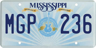 MS license plate MGP236
