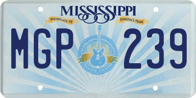 MS license plate MGP239