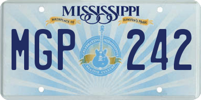 MS license plate MGP242