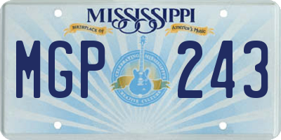 MS license plate MGP243