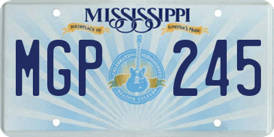 MS license plate MGP245