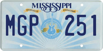 MS license plate MGP251