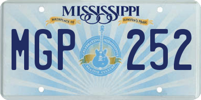 MS license plate MGP252
