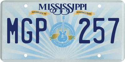 MS license plate MGP257