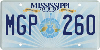 MS license plate MGP260