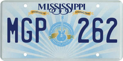 MS license plate MGP262