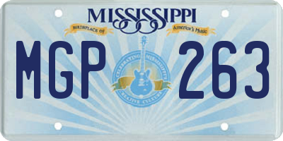 MS license plate MGP263