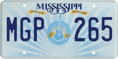 MS license plate MGP265