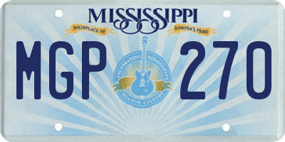 MS license plate MGP270