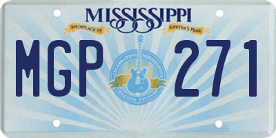 MS license plate MGP271