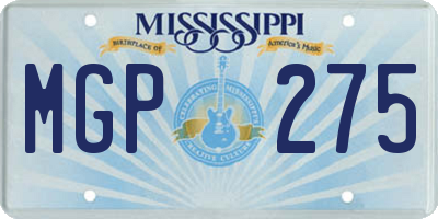 MS license plate MGP275