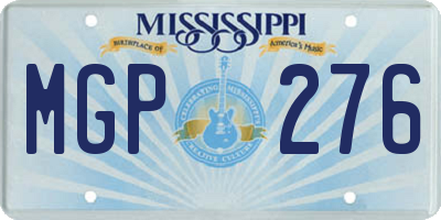 MS license plate MGP276